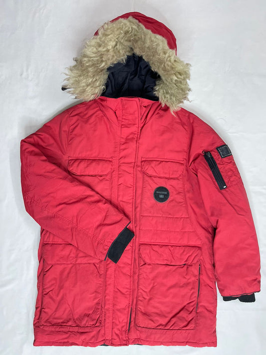 ASK ENQUIRED Hooded Puffer Jacket – Red (Men’s M)