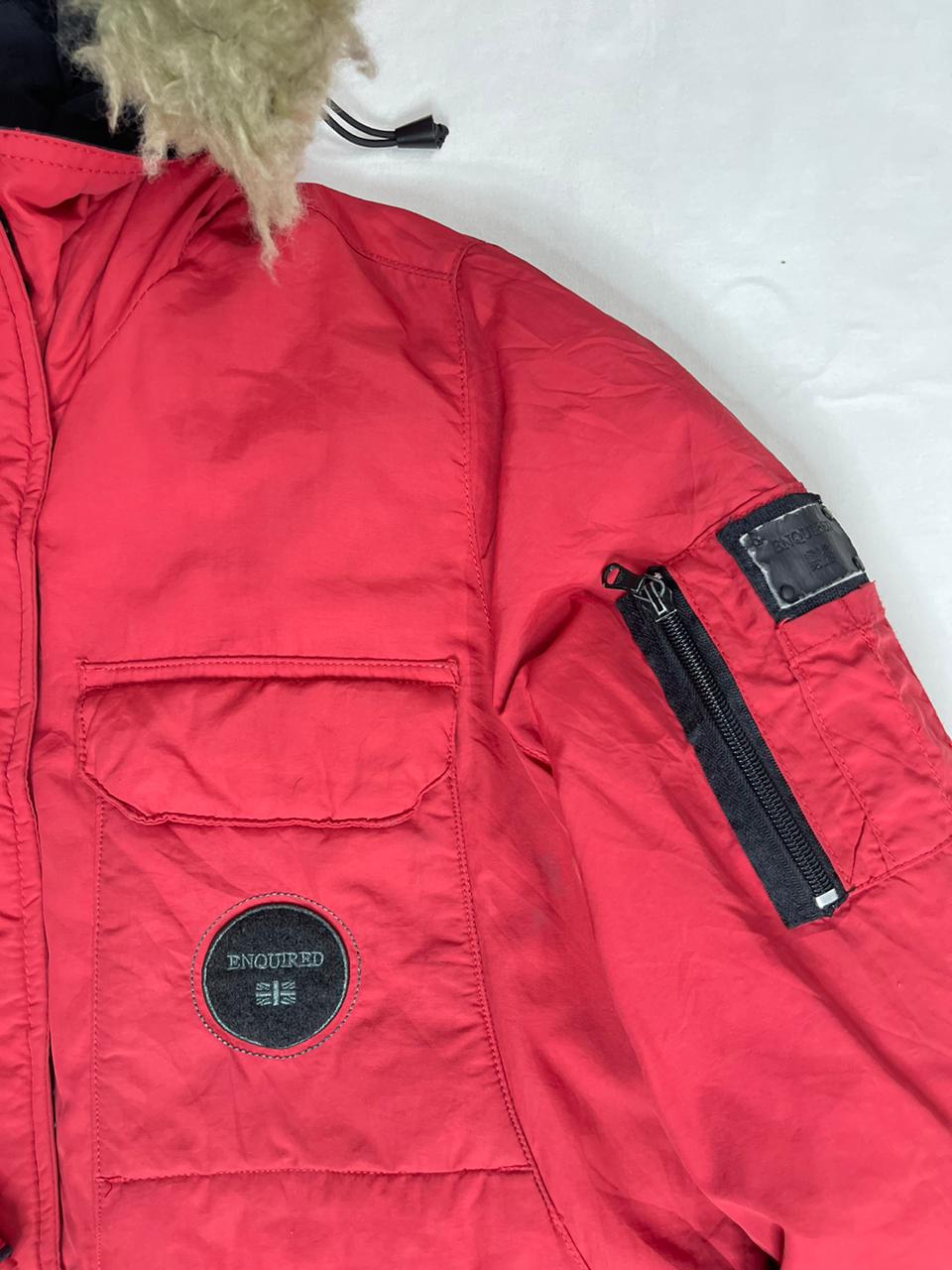 ASK ENQUIRED Hooded Puffer Jacket – Red (Men’s M)