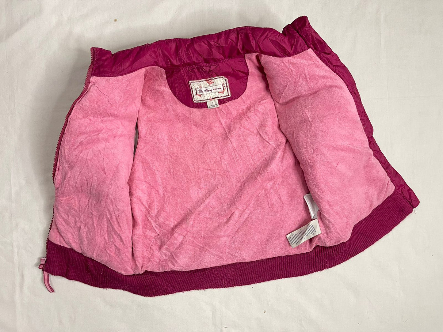 OLD NAVY Girls Sleeveless Down Jacket – Dark Pink (Medium)