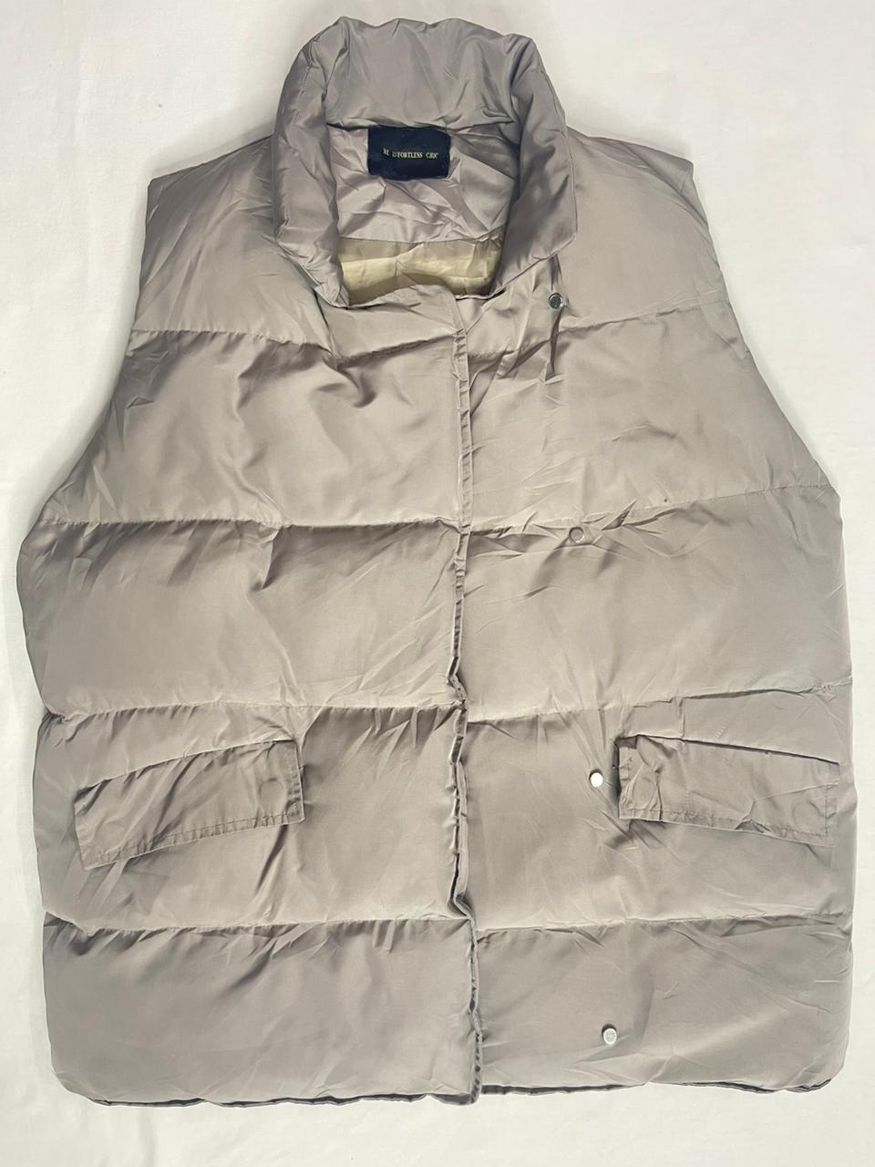 BE EFFORTLESS CHIC Sleeveless Down Jacket – Dull Silver (Women’s M)