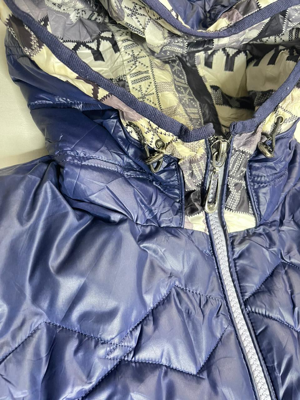 SKINNWILLE Fancy Long Jacket – Blue Multi-Print (Small)