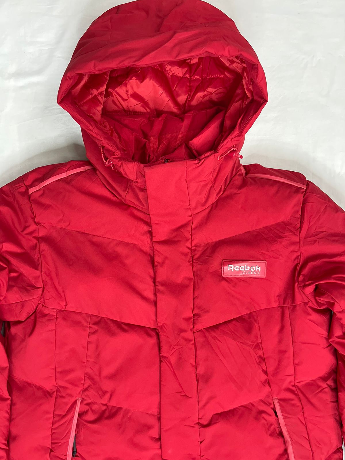 REEBOK Long Down Jacket – Red (Unisex M)