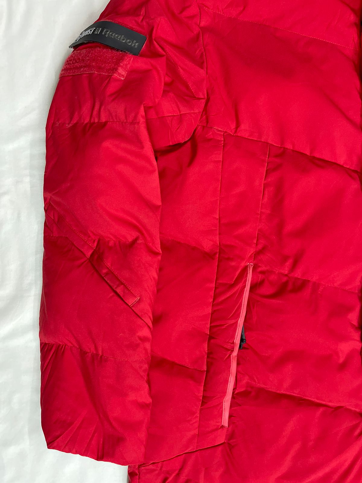 REEBOK Long Down Jacket – Red (Unisex M)