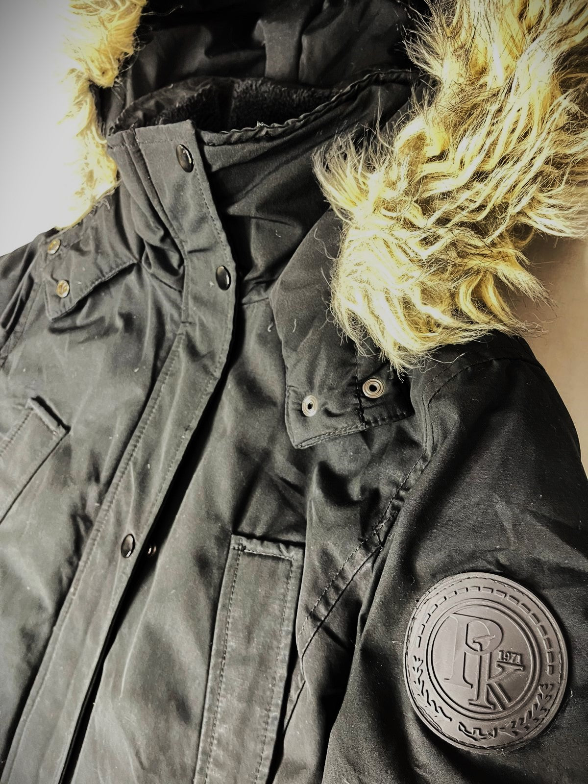 PIMKIE Hooded Fur Jacket – Dark Black (Unisex M)