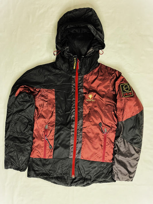 BLACK YAK Hooded Bomber Jacket – Black × Dark Champagne (Unisex M)