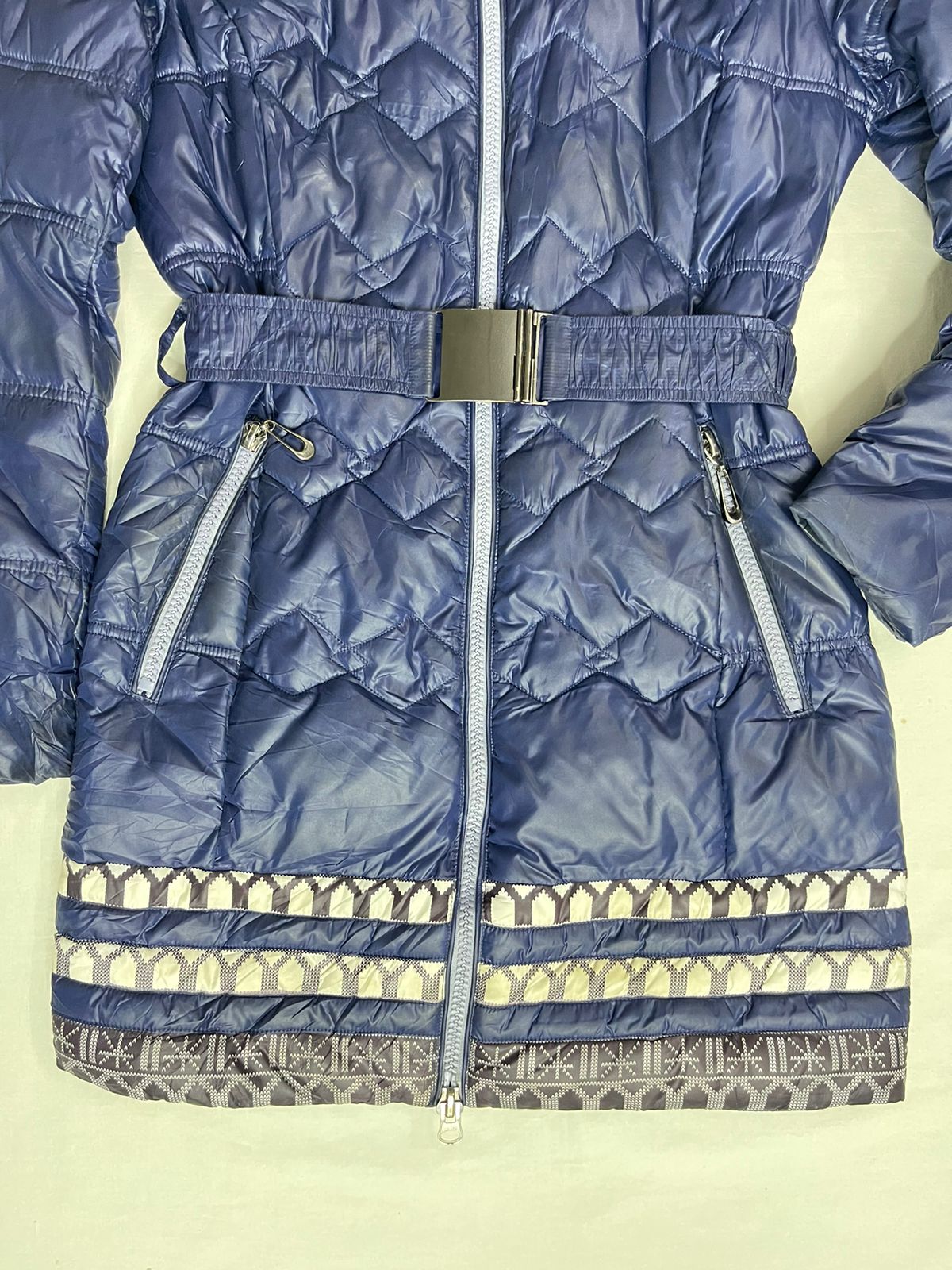 SKINNWILLE Fancy Long Jacket – Blue Multi-Print (Small)