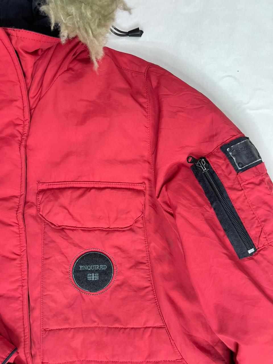 ASK ENQUIRED Hooded Puffer Jacket – Red (Men’s M)