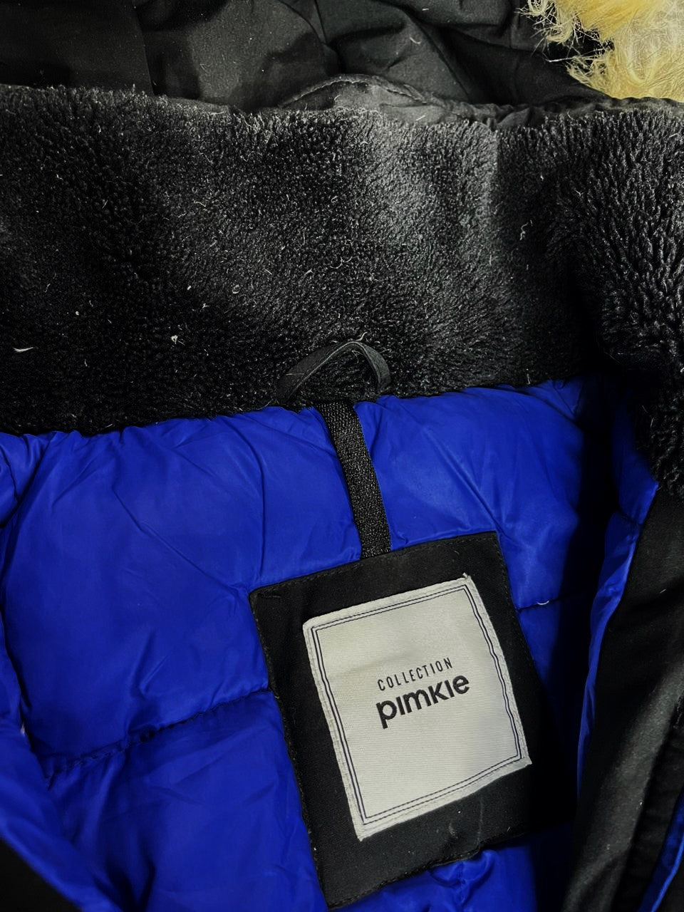 PIMKIE Hooded Fur Jacket – Dark Black (Unisex M)