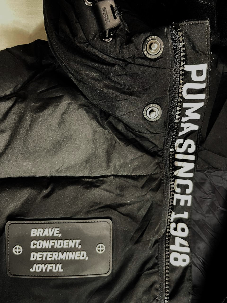 PUMA Long Puffer Jacket – Black (Unisex Medium)