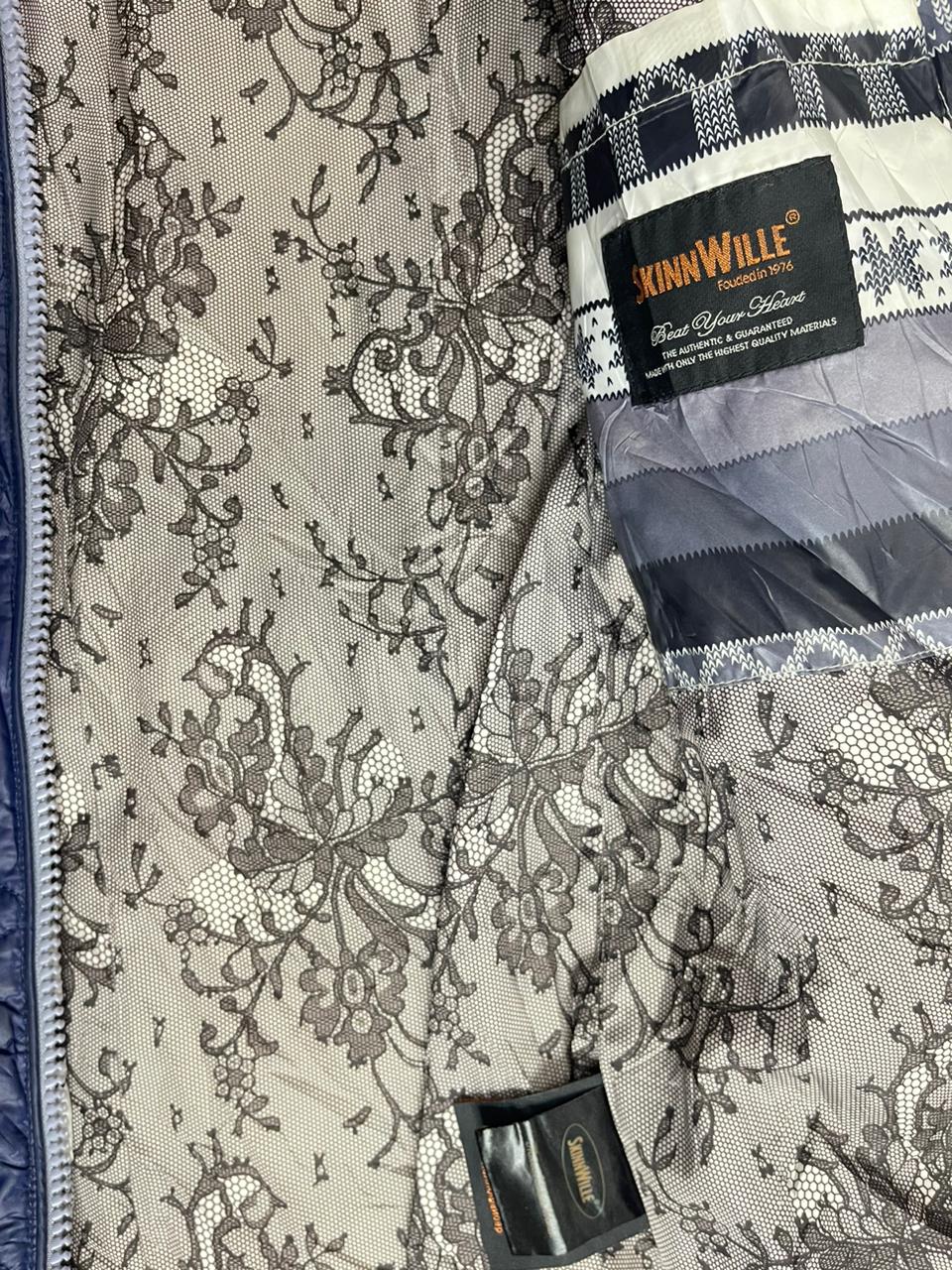 SKINNWILLE Fancy Long Jacket – Blue Multi-Print (Small)