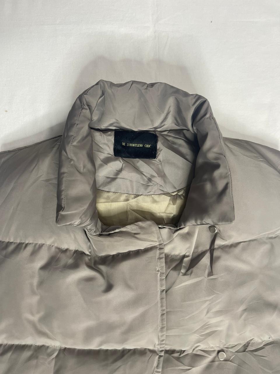 BE EFFORTLESS CHIC Sleeveless Down Jacket – Dull Silver (Women’s M)