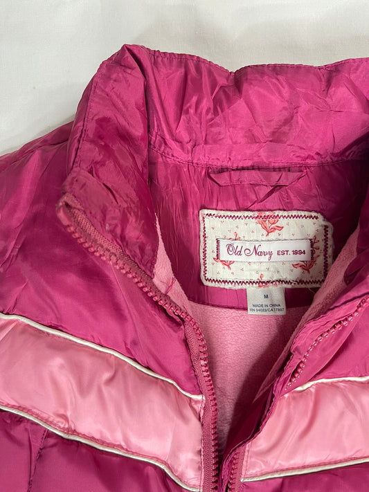 OLD NAVY Girls Sleeveless Down Jacket – Dark Pink (Medium)