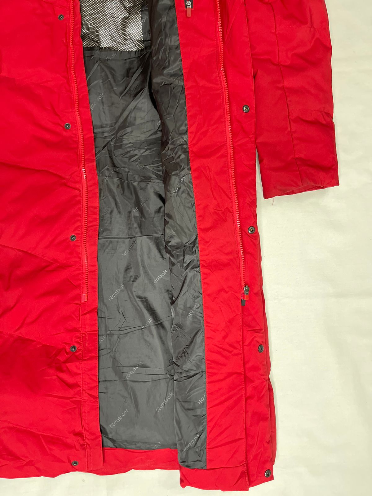 REEBOK Long Down Jacket – Red (Unisex M)