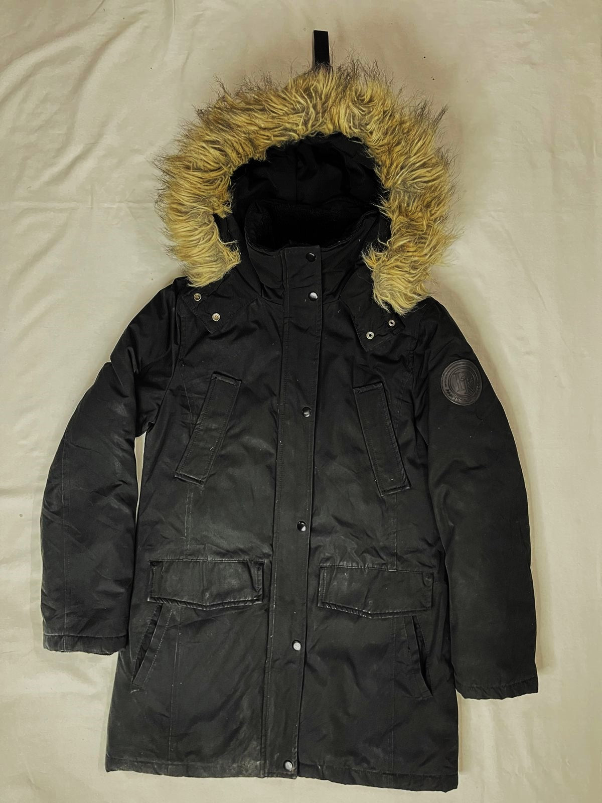 PIMKIE Hooded Fur Jacket – Dark Black (Unisex M)