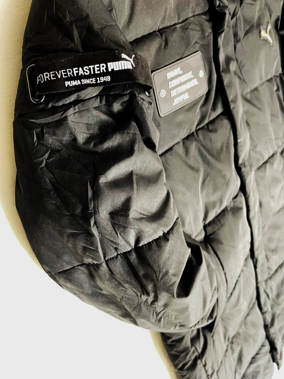 PUMA Long Puffer Jacket – Black (Unisex Medium)