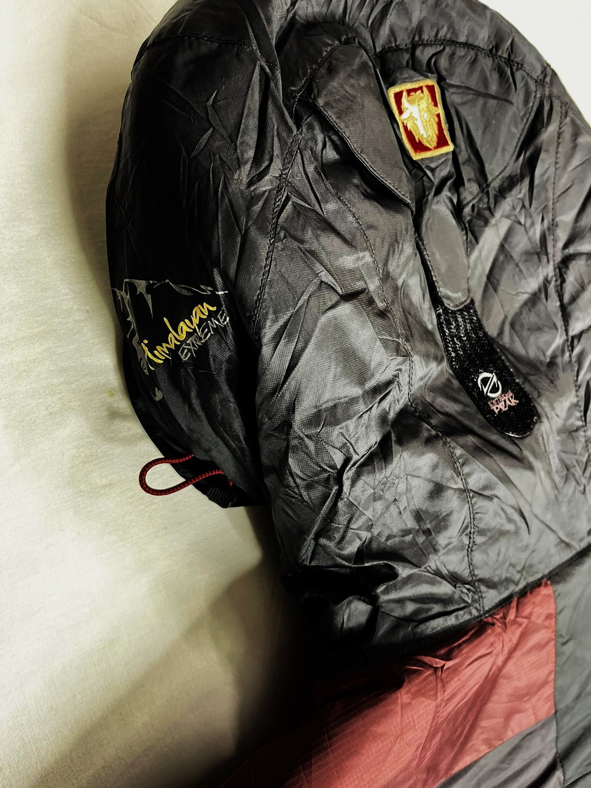 BLACK YAK Hooded Bomber Jacket – Black × Dark Champagne (Unisex M)