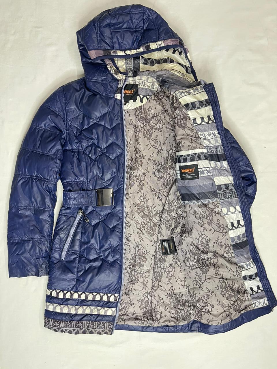 SKINNWILLE Fancy Long Jacket – Blue Multi-Print (Small)