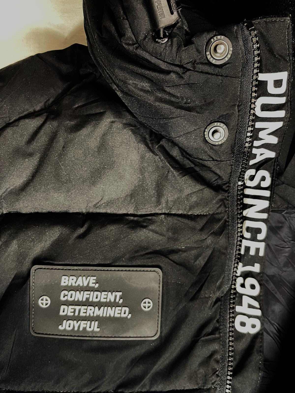 PUMA Long Puffer Jacket – Black (Unisex Medium)