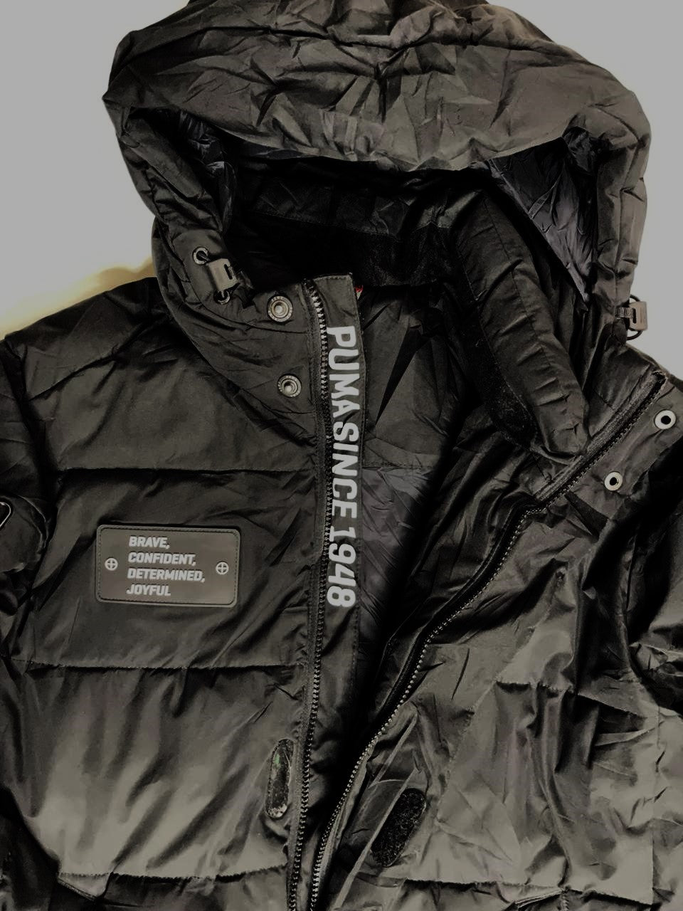 PUMA Long Puffer Jacket – Black (Unisex Medium)