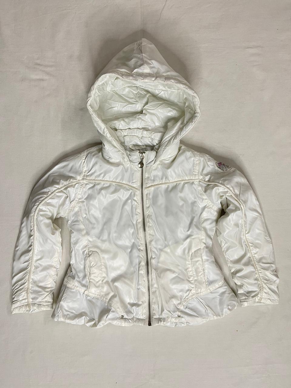 Calvin Klein Jeans Girls Hooded Jacket – White (4–5 Years)