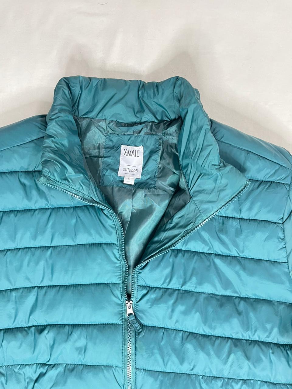 X-MAIL Sea Green Puffer Jacket – Unisex – USA XL