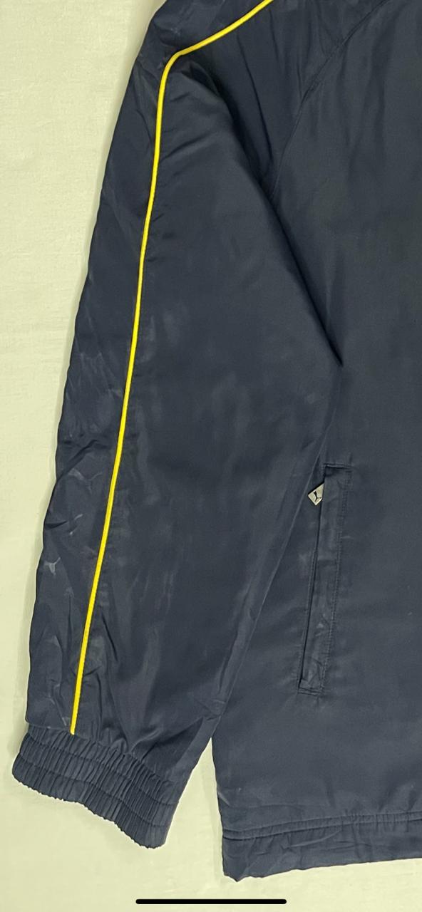 PUMA Crew-Neck Jacket – Navy Blue with Yellow Logo (Unisex L)