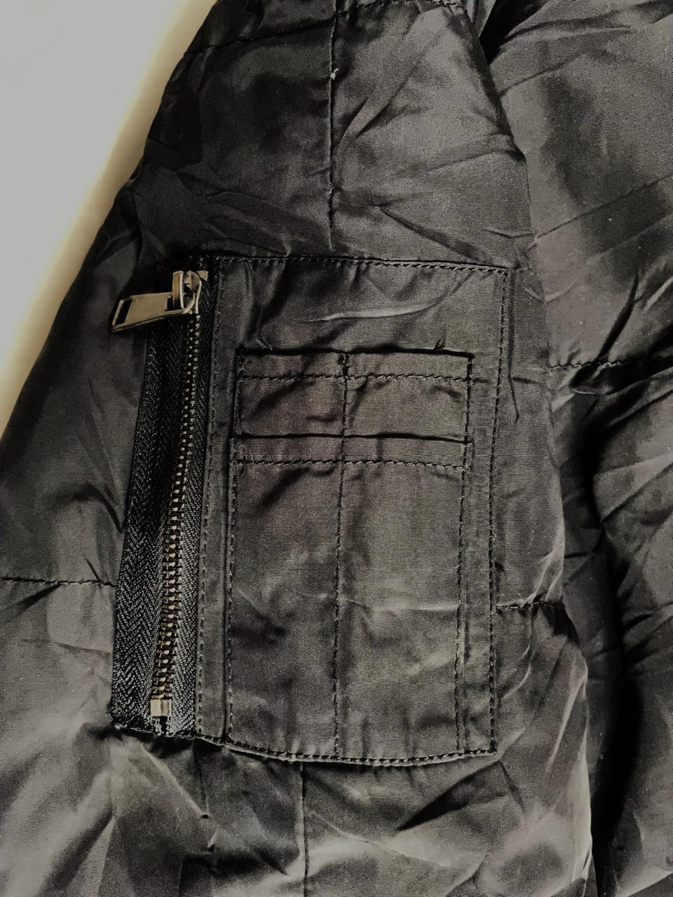 Women’s Long Down Jacket – Black with Fox Fur Hood (Large)