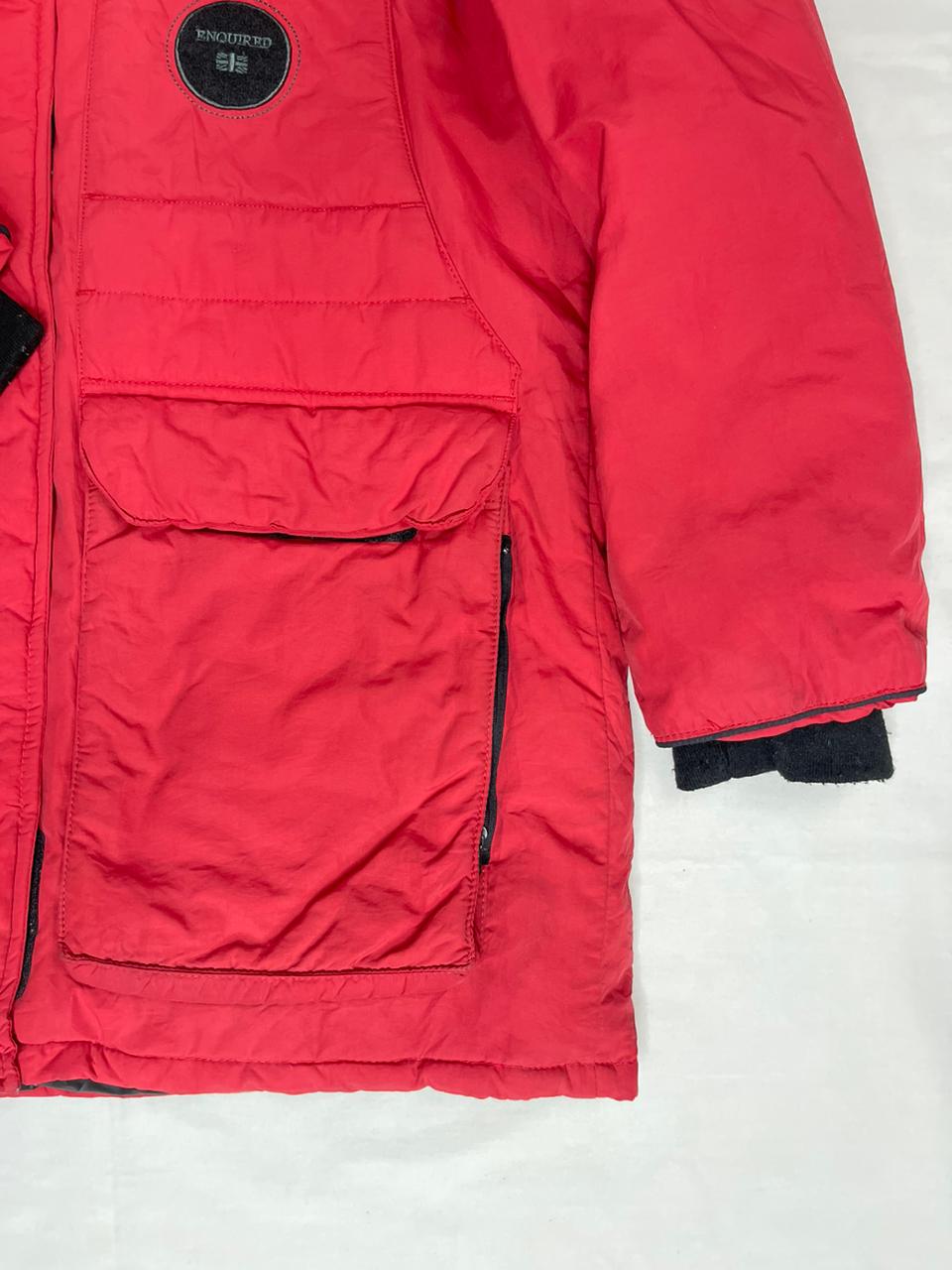 ASK ENQUIRED Hooded Puffer Jacket – Red (Men’s M)