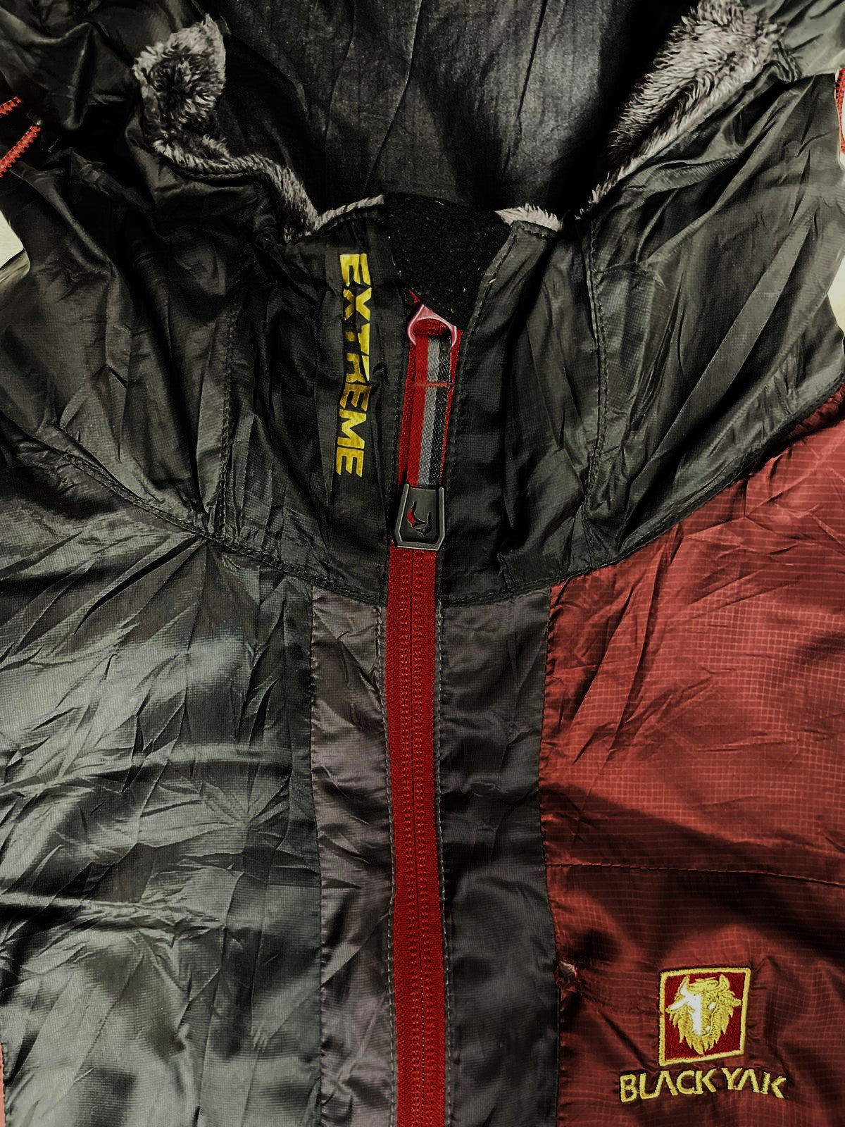 BLACK YAK Hooded Bomber Jacket – Black × Dark Champagne (Unisex M)