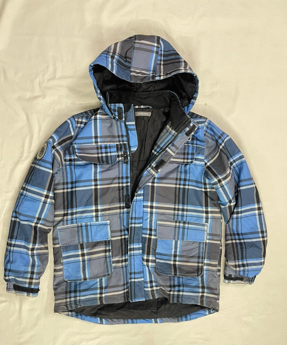 ICESAND Checked Hooded Jacket – Blue/Black/White – Men’s L