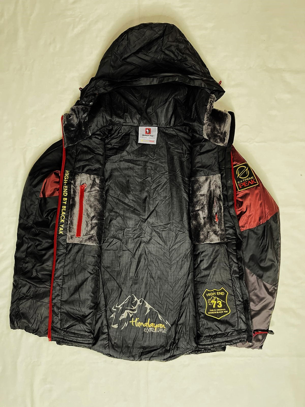 BLACK YAK Hooded Bomber Jacket – Black × Dark Champagne (Unisex M)