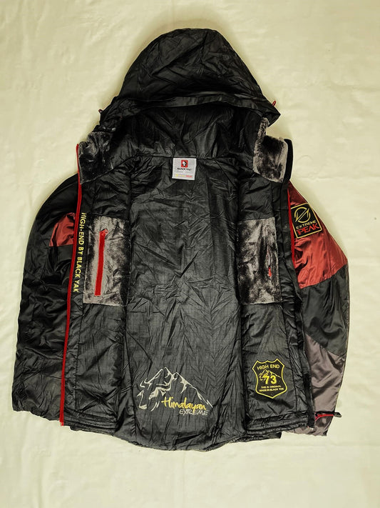 BLACK YAK Hooded Bomber Jacket – Black × Dark Champagne (Unisex M)