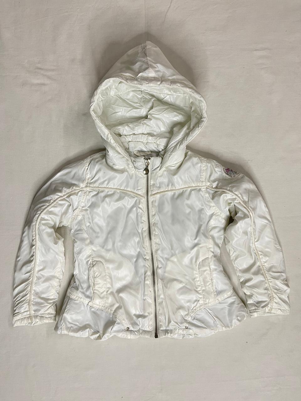 Calvin Klein Jeans Girls Hooded Jacket – White (4–5 Years)