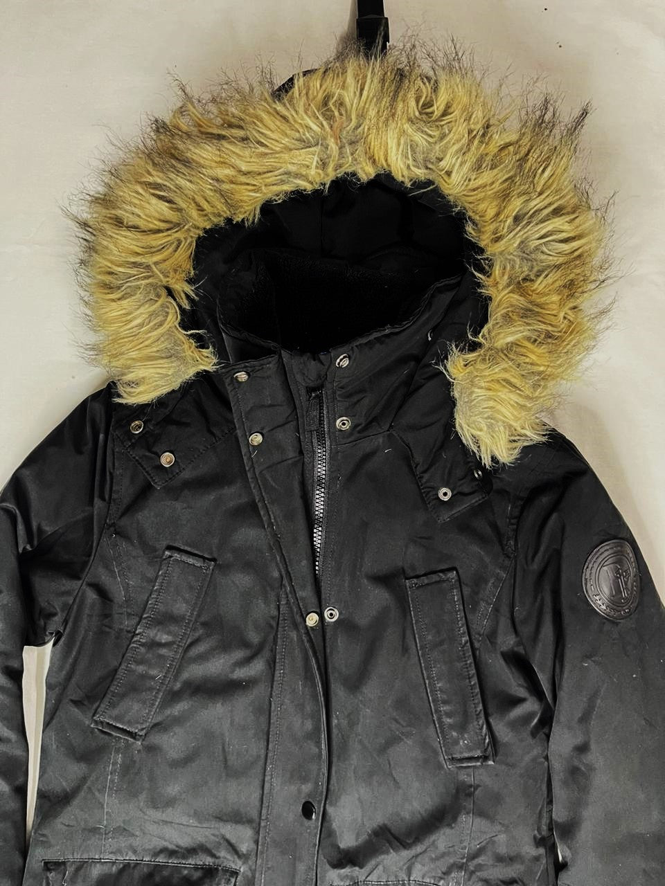 PIMKIE Hooded Fur Jacket – Dark Black (Unisex M)