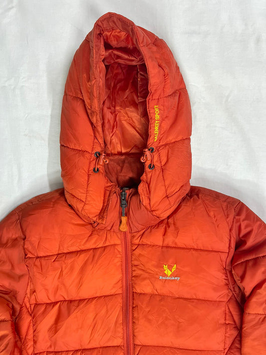 BALENKEY Hooded Puffer Jacket – Orange – Kids M (Unisex)
