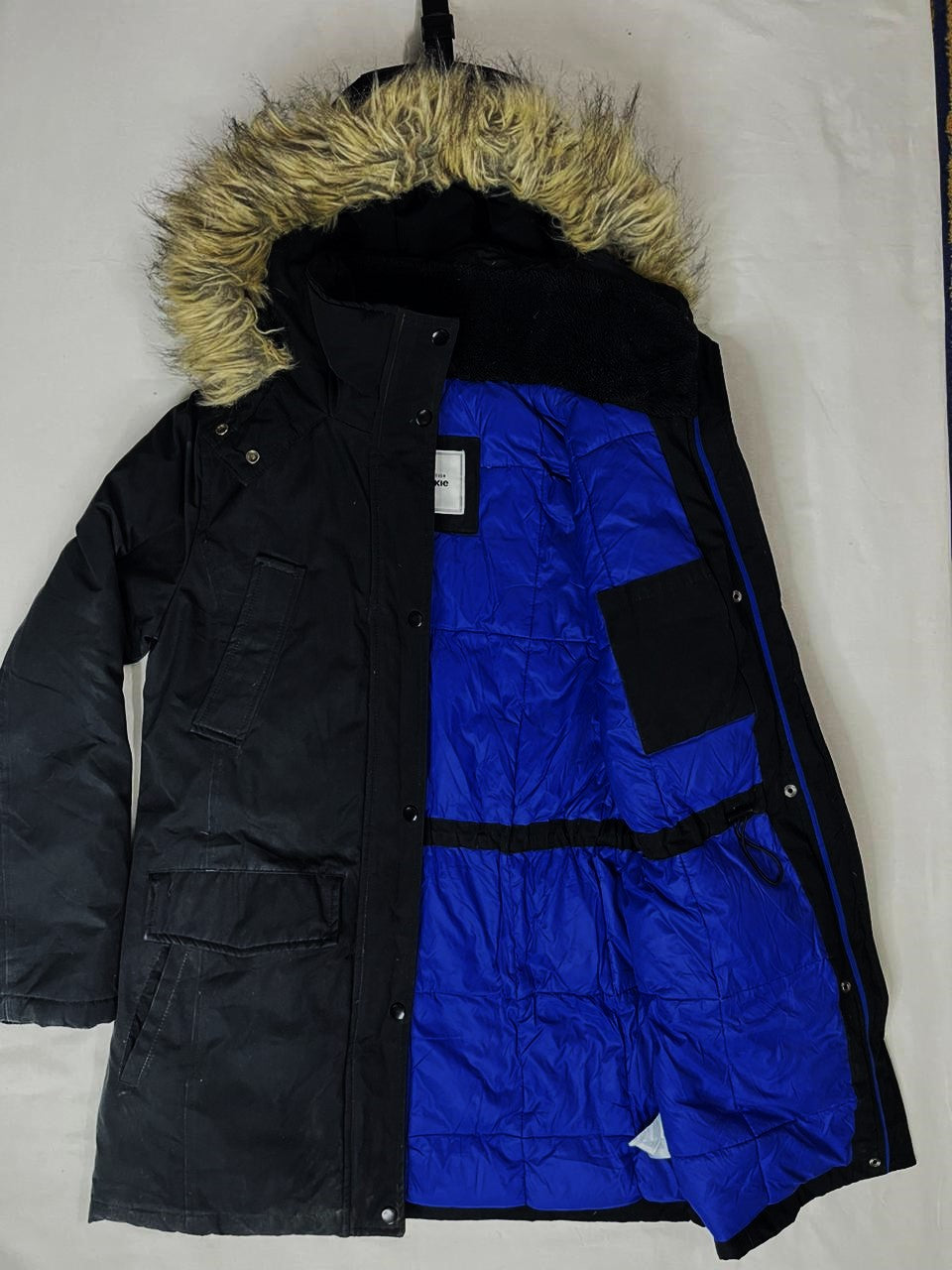 PIMKIE Hooded Fur Jacket – Dark Black (Unisex M)