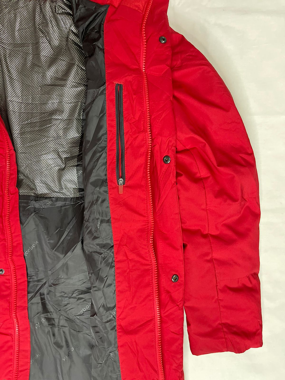 REEBOK Long Down Jacket – Red (Unisex M)