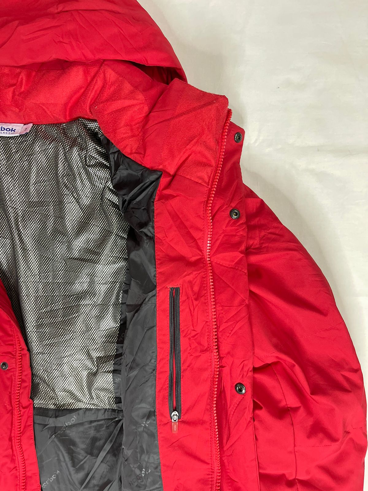 REEBOK Long Down Jacket – Red (Unisex M)