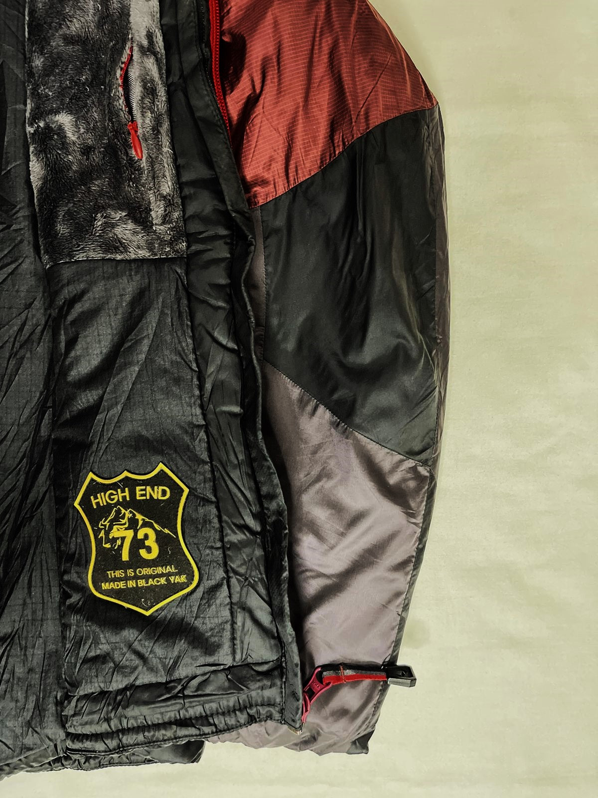 BLACK YAK Hooded Bomber Jacket – Black × Dark Champagne (Unisex M)