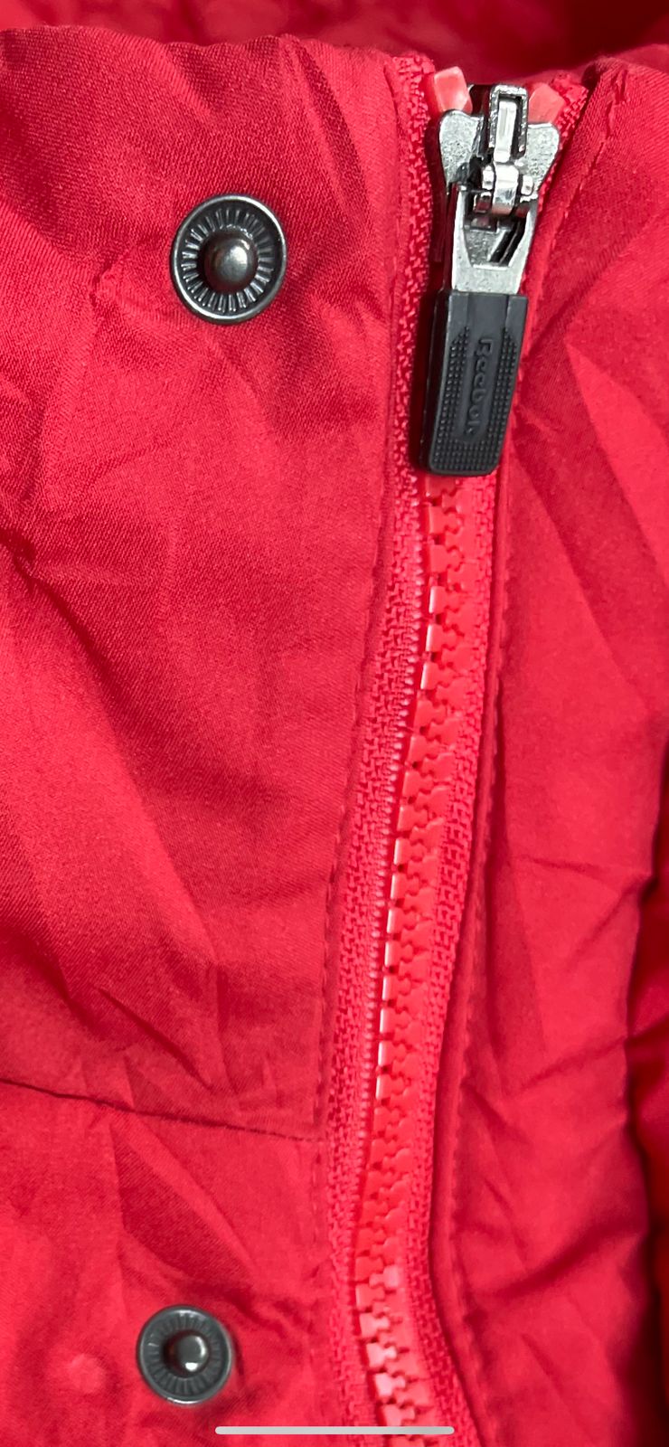 REEBOK Long Down Jacket – Red (Unisex M)