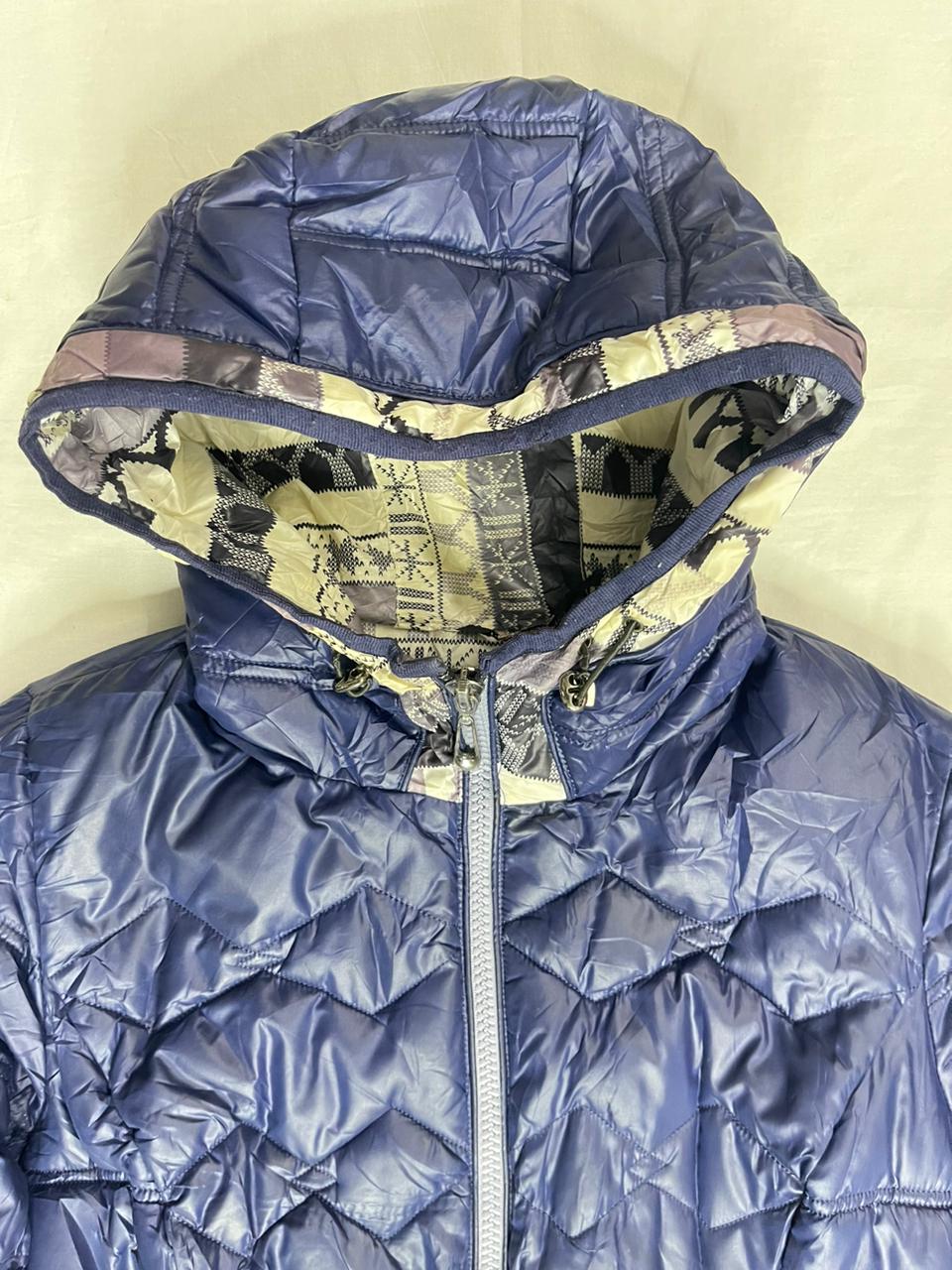 SKINNWILLE Fancy Long Jacket – Blue Multi-Print (Small)