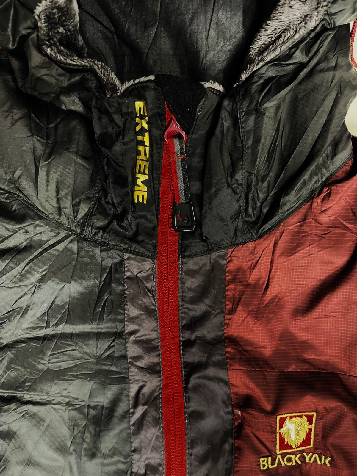 BLACK YAK Hooded Bomber Jacket – Black × Dark Champagne (Unisex M)