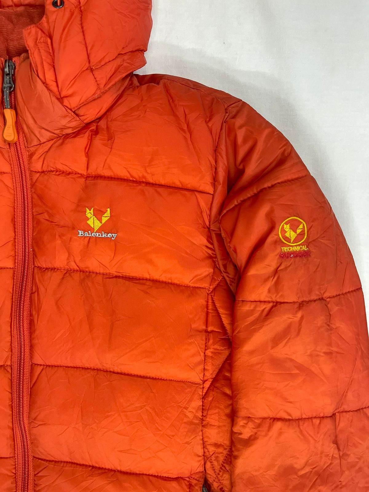 BALENKEY Hooded Puffer Jacket – Orange – Kids M (Unisex)