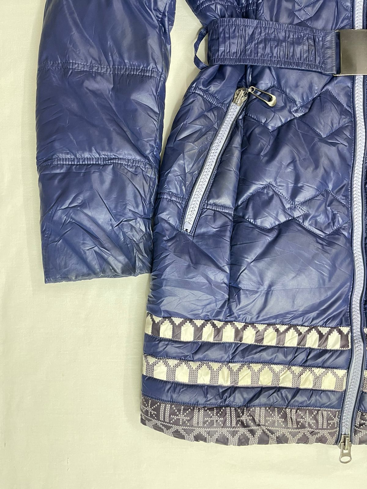 SKINNWILLE Fancy Long Jacket – Blue Multi-Print (Small)