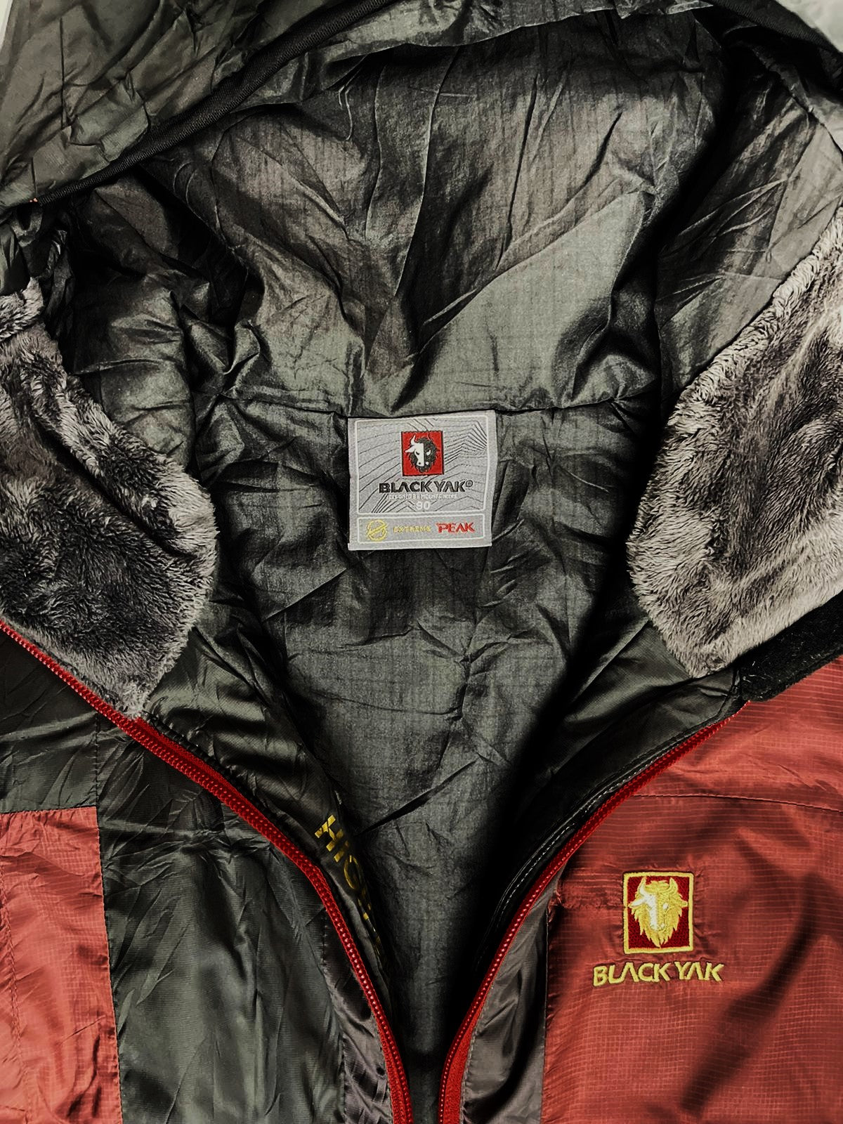 BLACK YAK Hooded Bomber Jacket – Black × Dark Champagne (Unisex M)