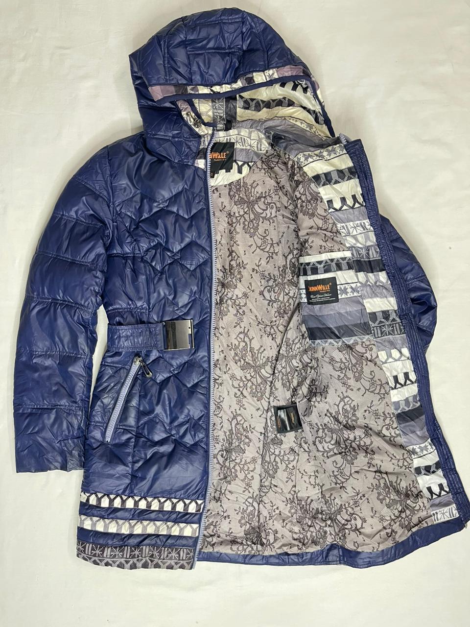 SKINNWILLE Fancy Long Jacket – Blue Multi-Print (Small)