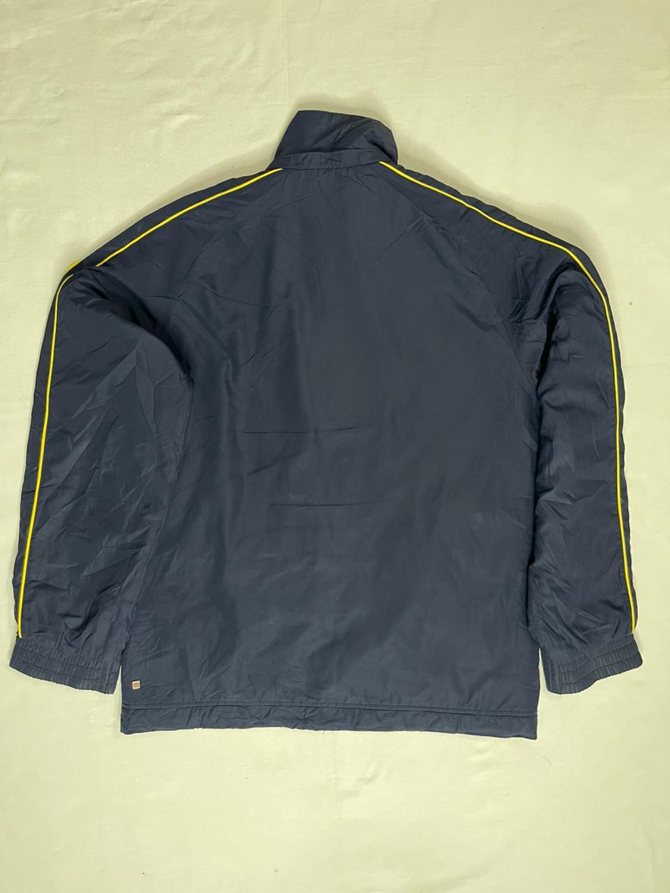 PUMA Crew-Neck Jacket – Navy Blue with Yellow Logo (Unisex L)
