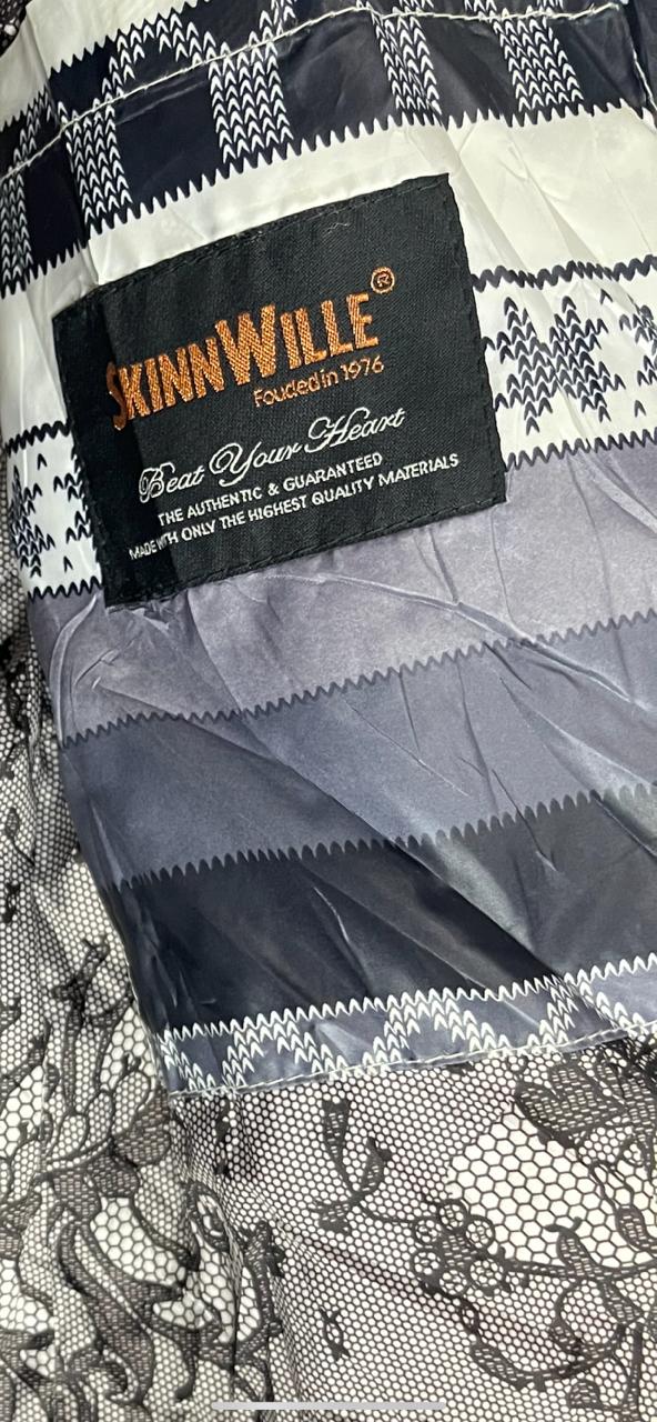 SKINNWILLE Fancy Long Jacket – Blue Multi-Print (Small)